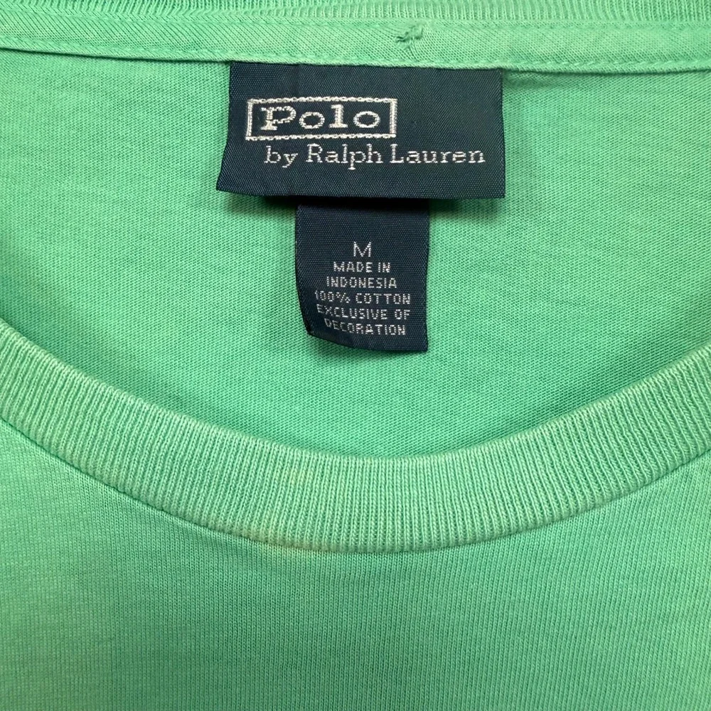 Polo Ralph Lauren T-Shirt Mens Medium Green Pony‎ Logo Classic Fit Casual Tee